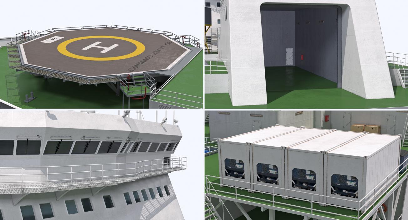 Sea Launch Platform and Ship 3D Models Collection 3D model