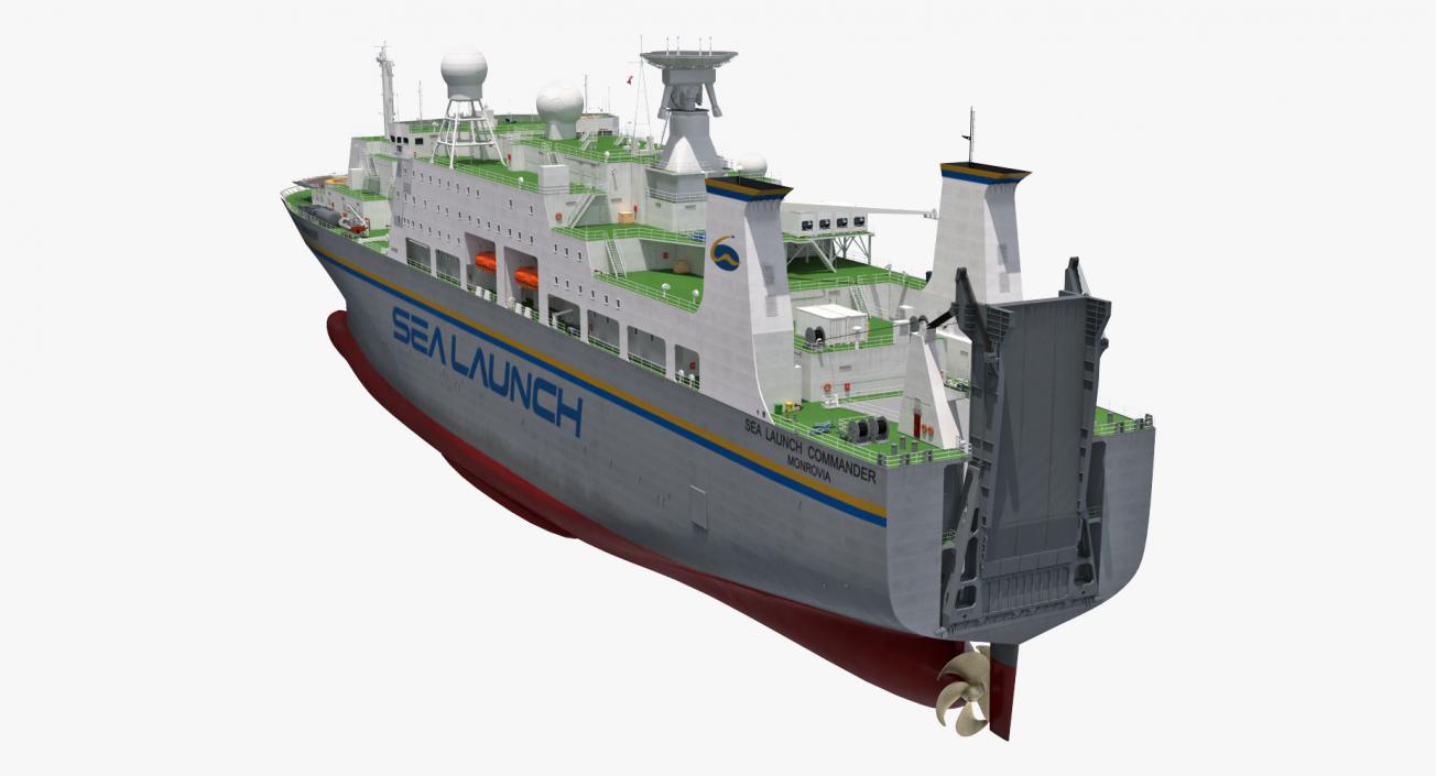 Sea Launch Platform and Ship 3D Models Collection 3D model