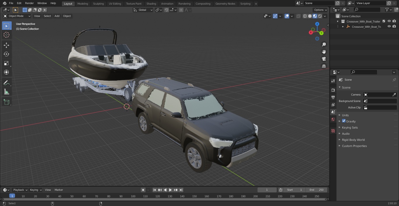 Crossover With Boat Trailer 3D