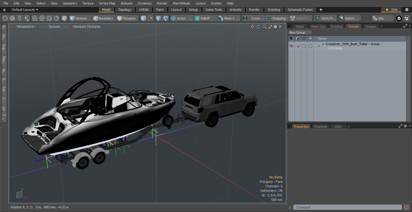 Crossover With Boat Trailer 3D