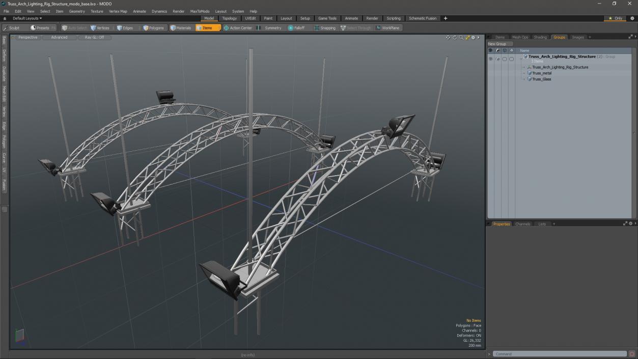 3D Truss Arch Lighting Rig Structure model