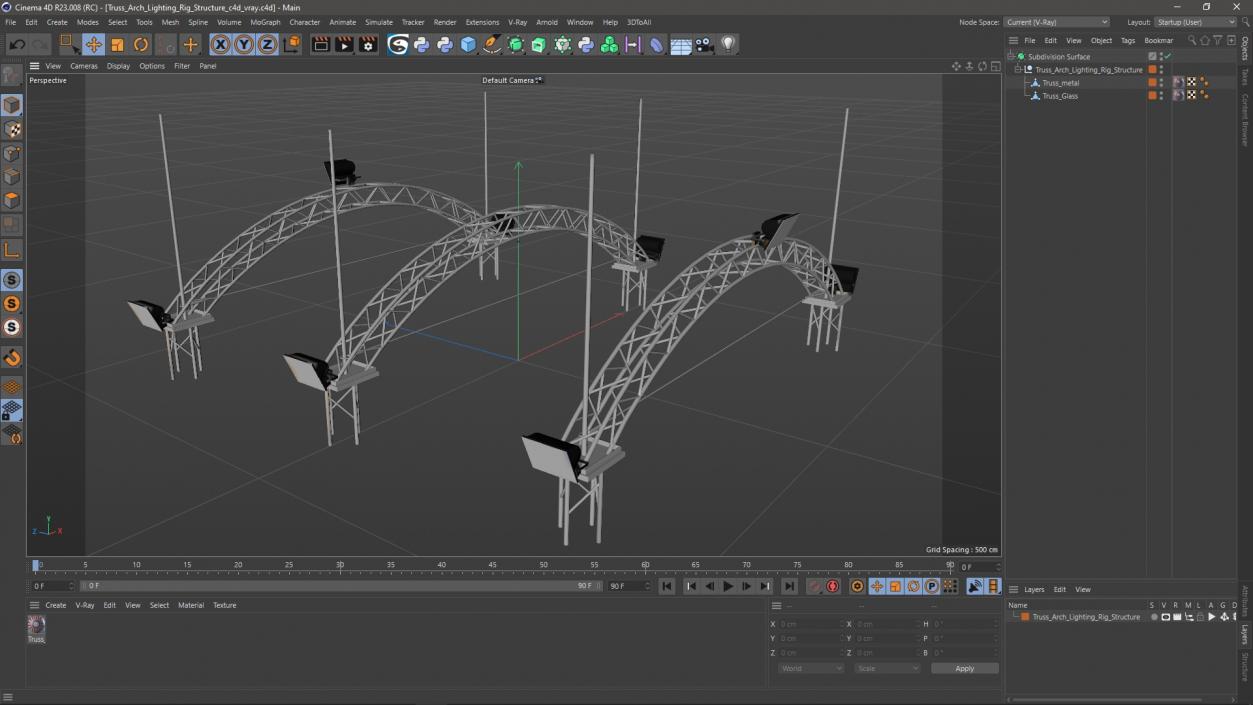 3D Truss Arch Lighting Rig Structure model