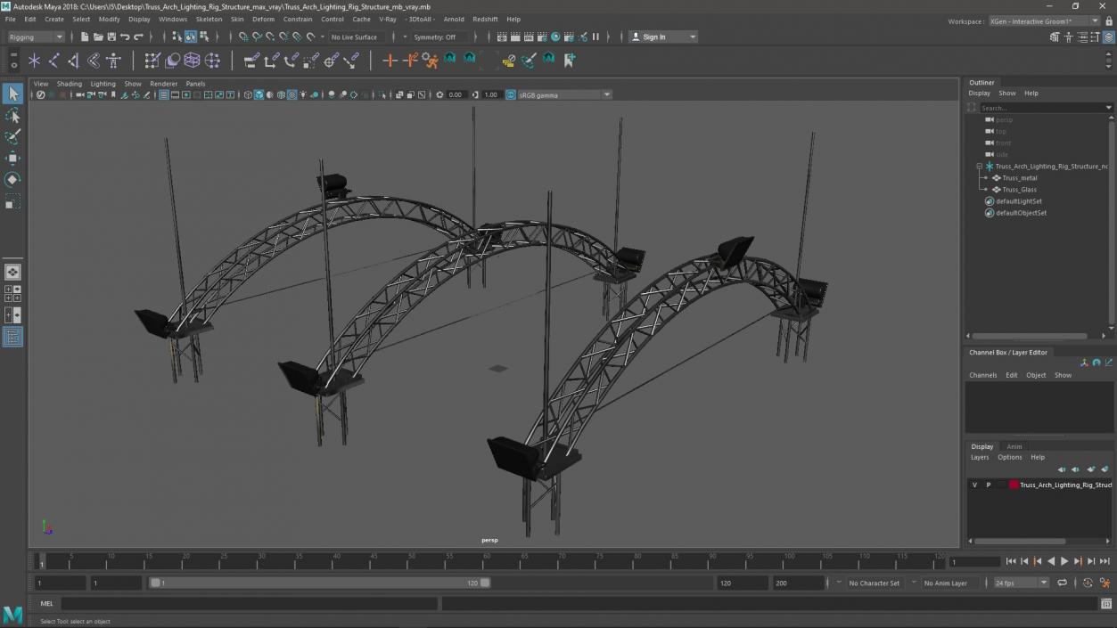 3D Truss Arch Lighting Rig Structure model