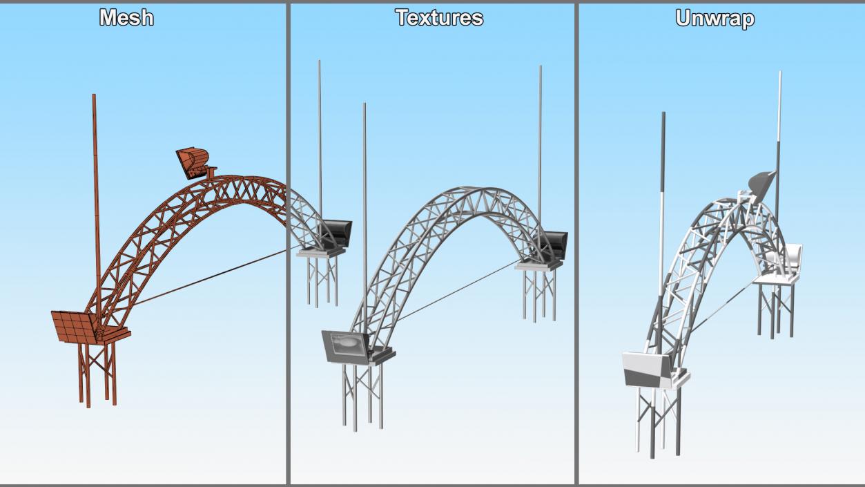 3D Truss Arch Lighting Rig Structure model