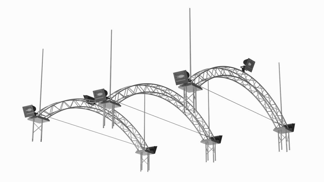 3D Truss Arch Lighting Rig Structure model