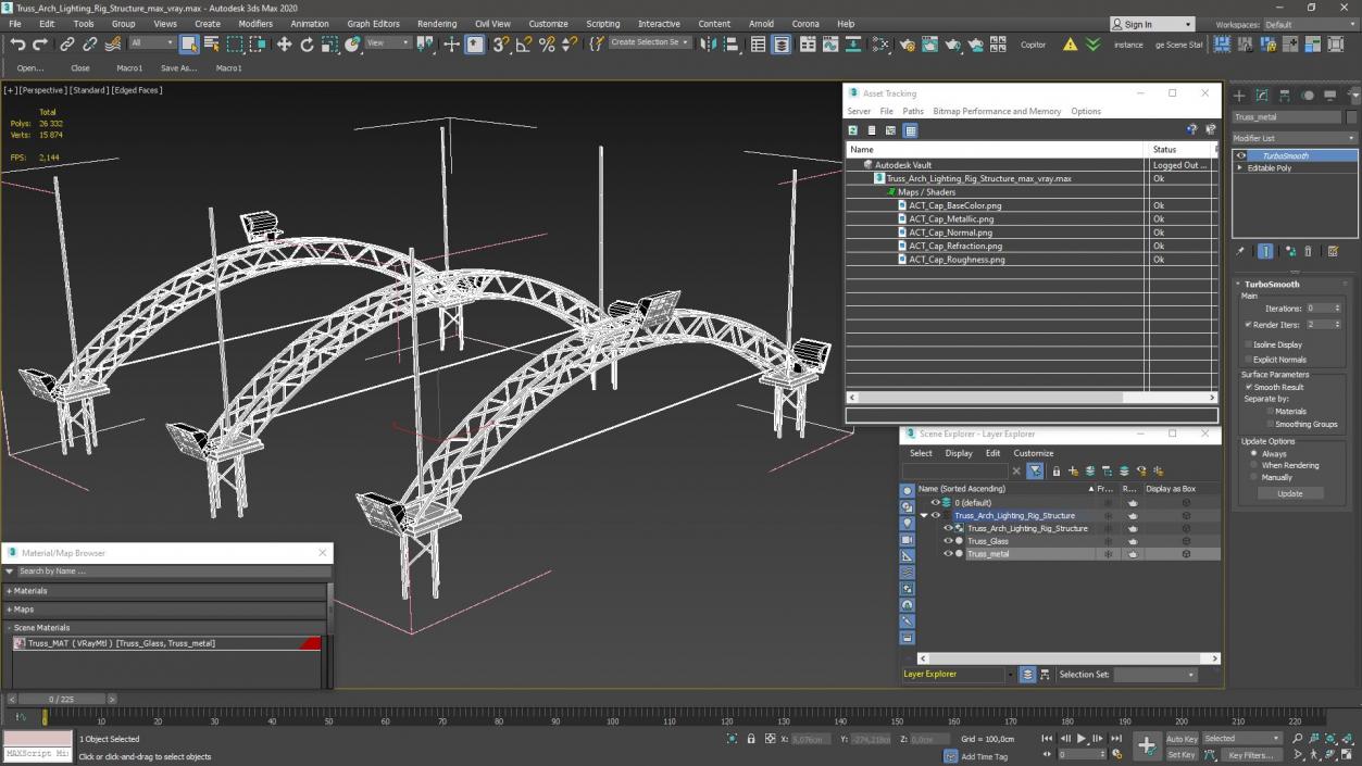 3D Truss Arch Lighting Rig Structure model