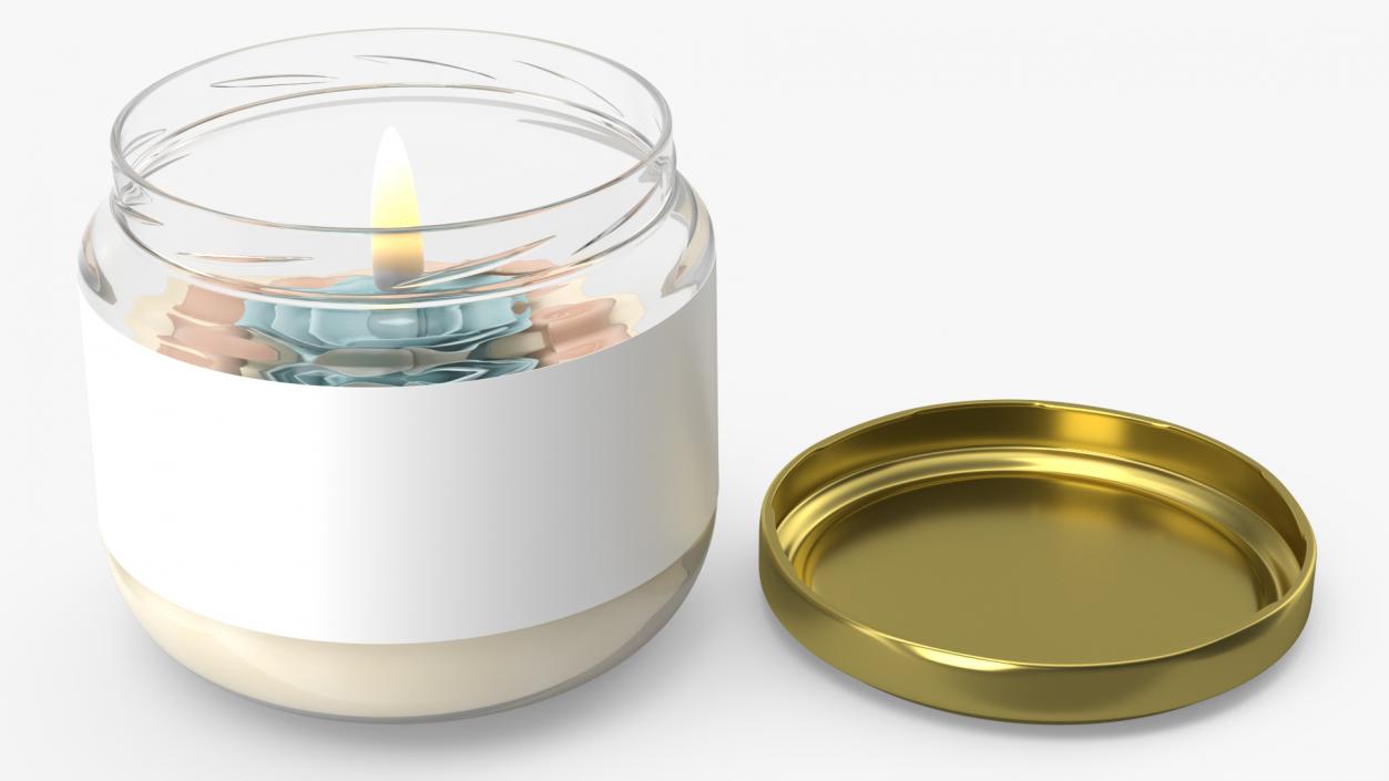 3D Jar Candle Fire Burns 2 model