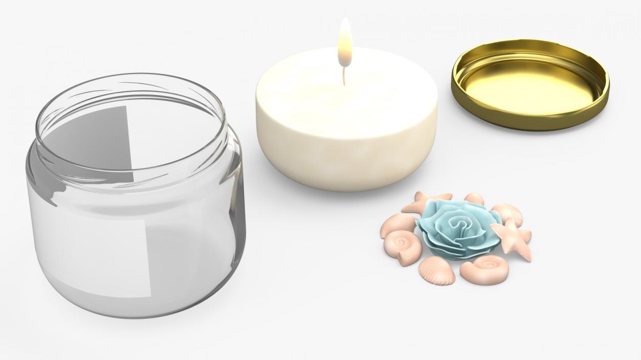 3D Jar Candle Fire Burns 2 model