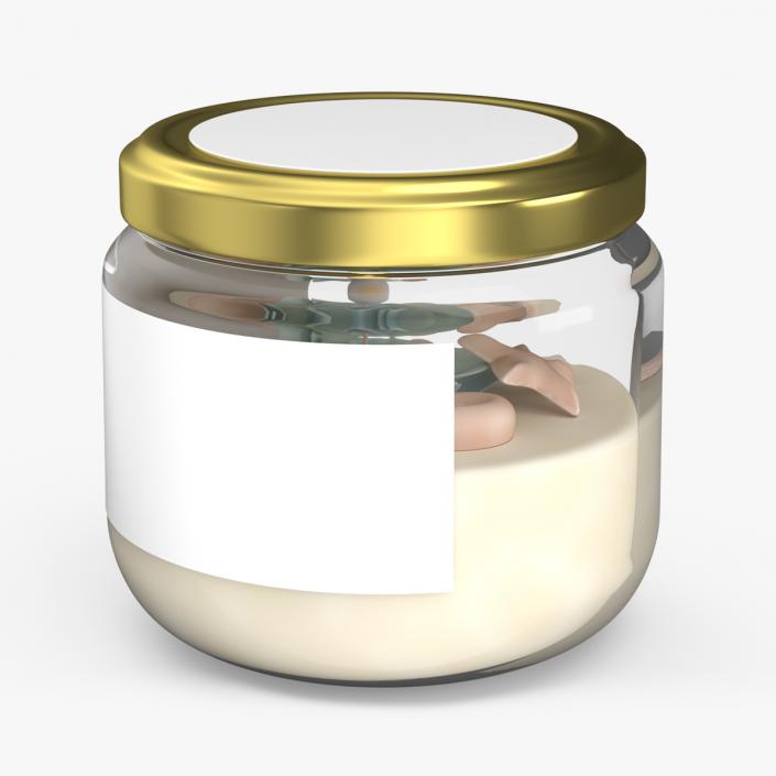 3D Jar Candle Fire Burns 2 model