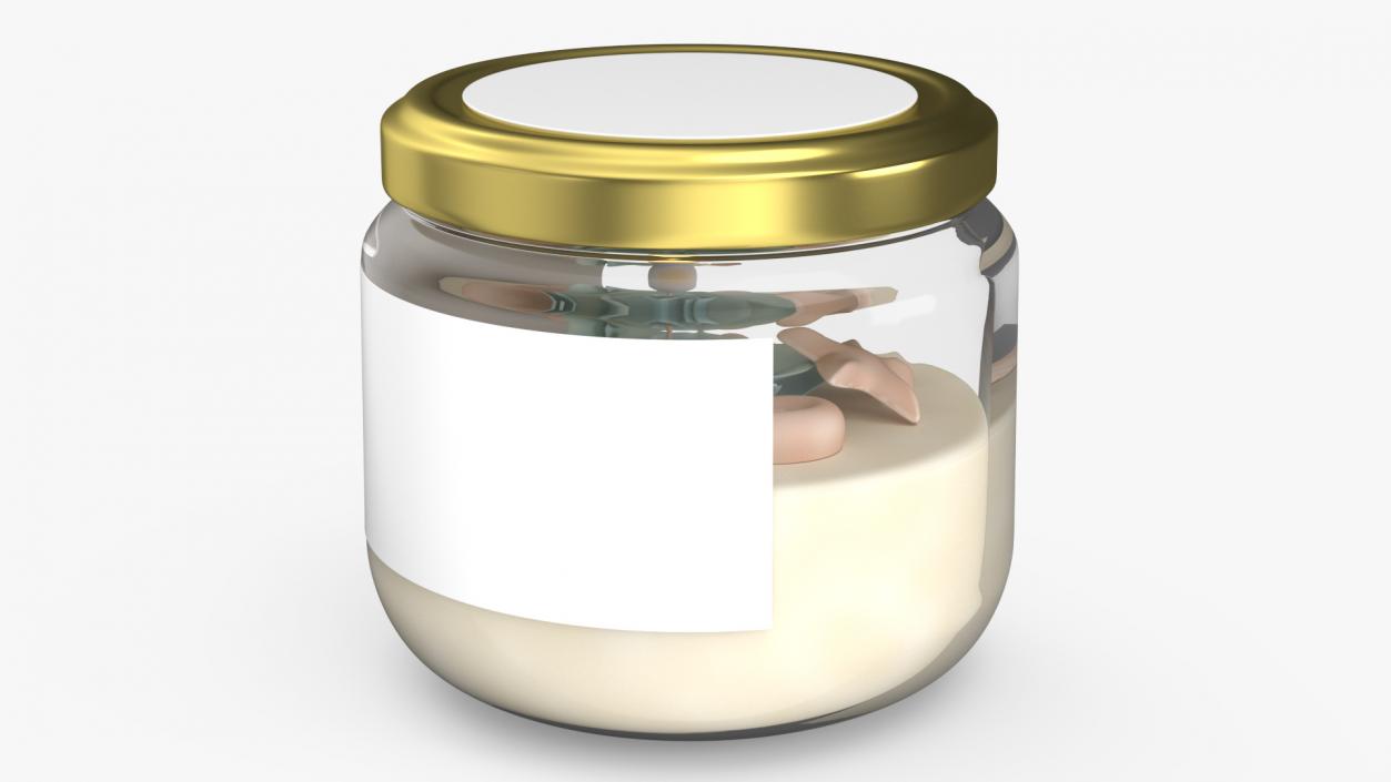 3D Jar Candle Fire Burns 2 model