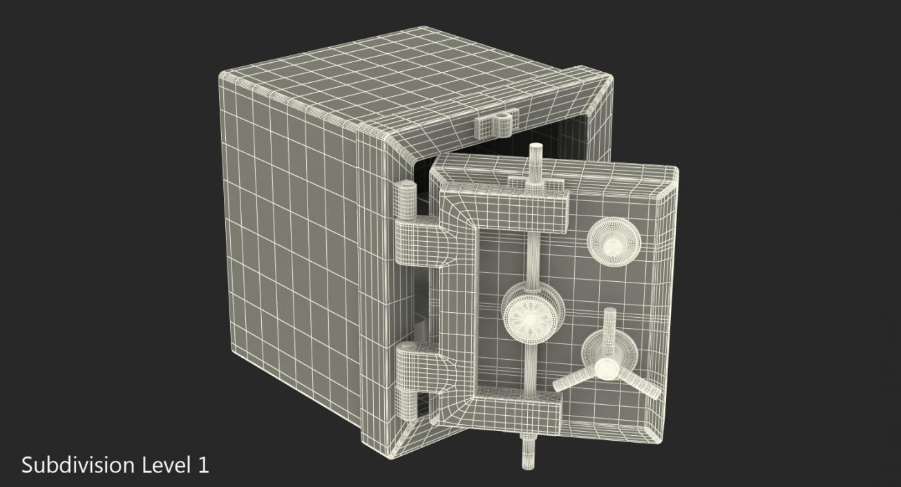 3D model Steel Safe with Gold Bars