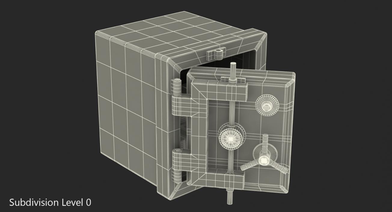 3D model Steel Safe with Gold Bars