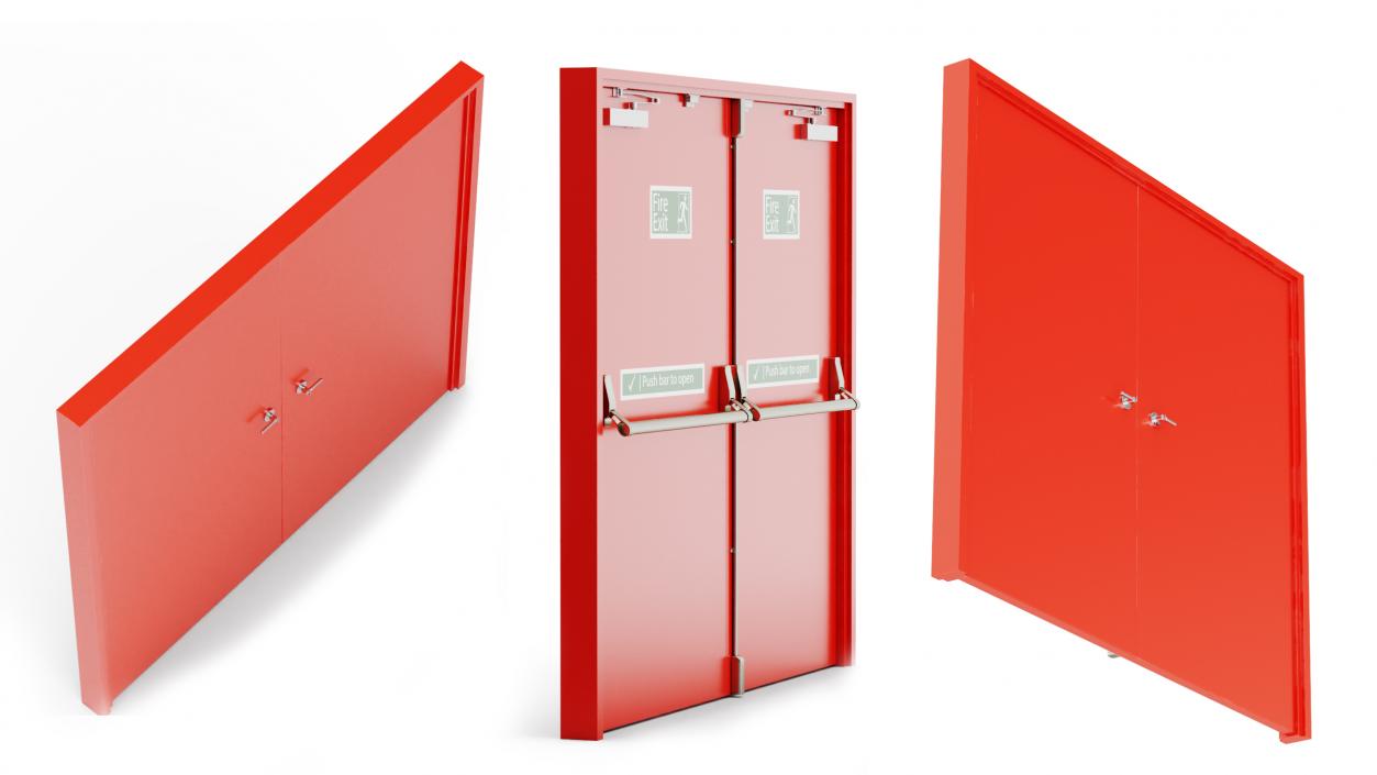 Fire Resistant Doors Red 3D model