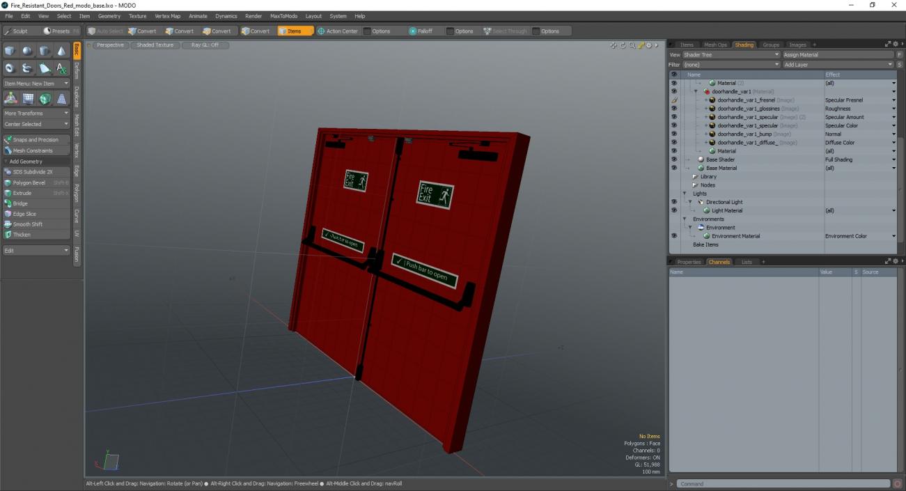 Fire Resistant Doors Red 3D model