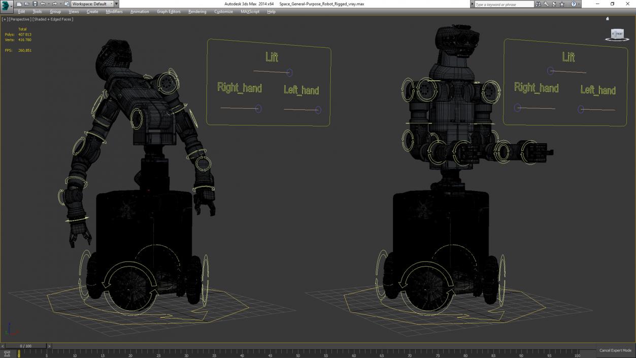 Space General-Purpose Robot Rigged 3D model