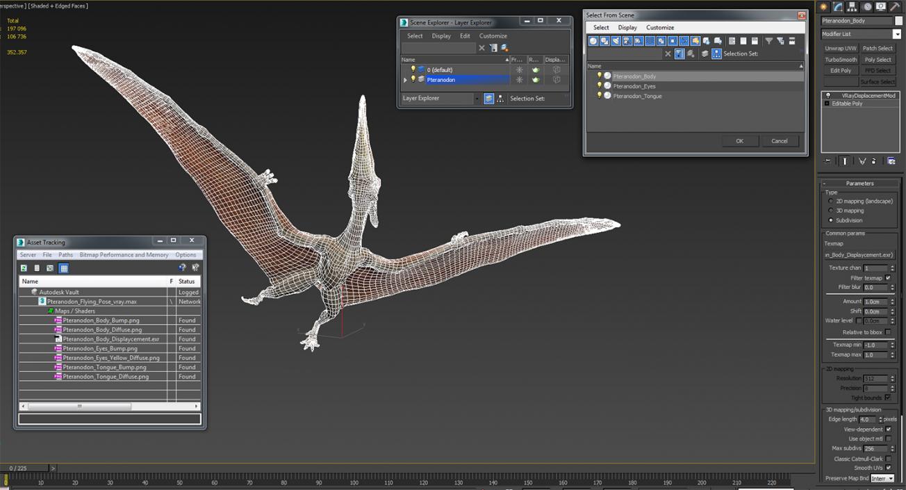 Pteranodon Flying Pose 3D