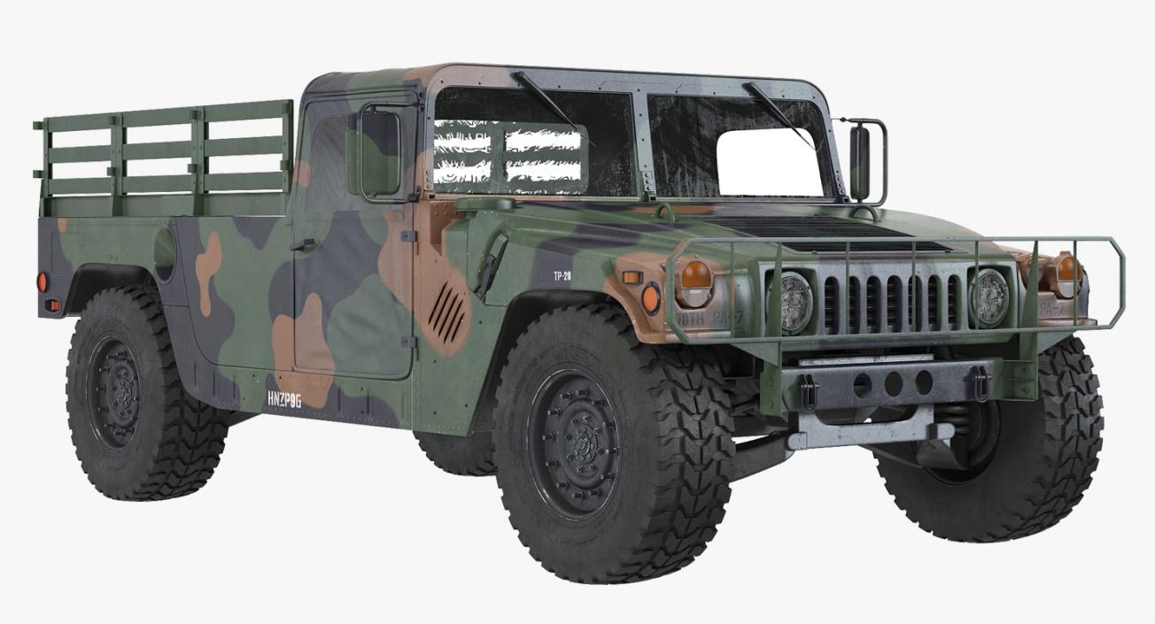 3D model Cargo Troop Carrier Car HMMWV m1038 Camo