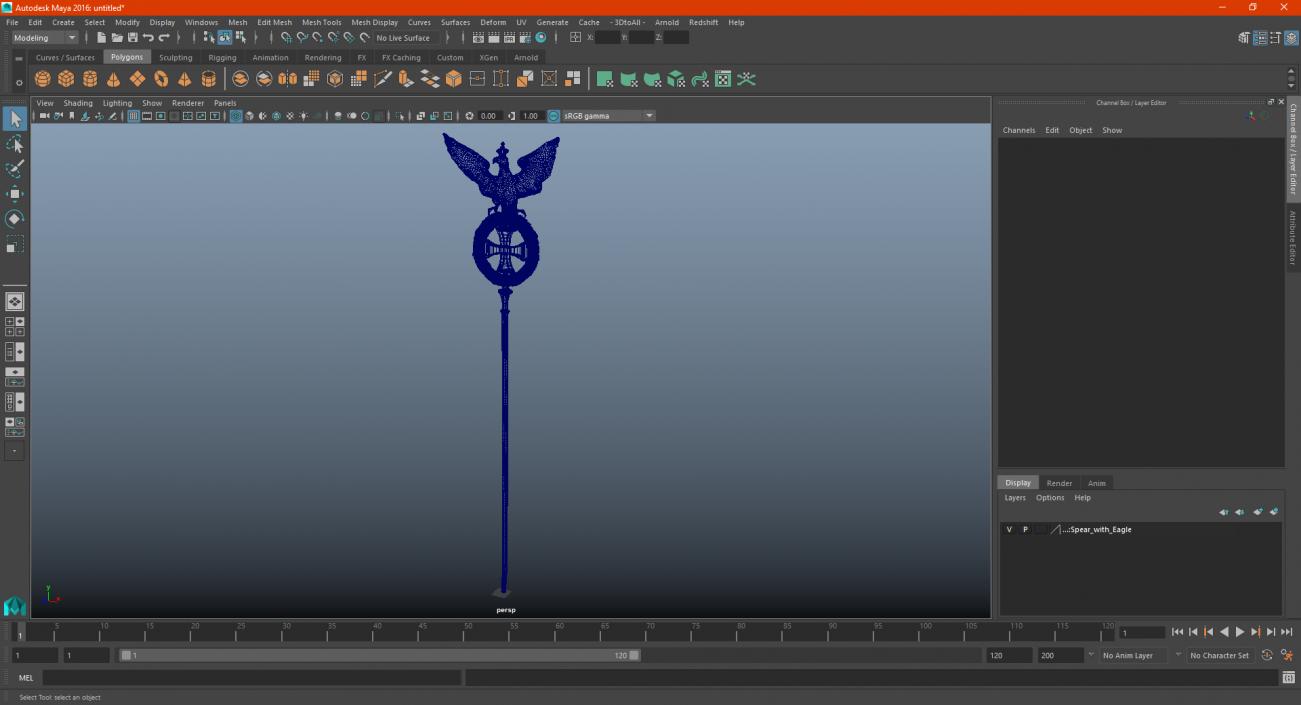 3D Spear with Eagle