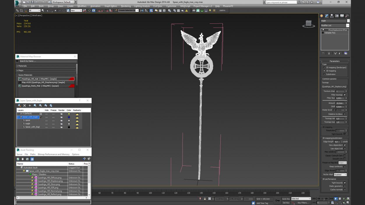 3D Spear with Eagle