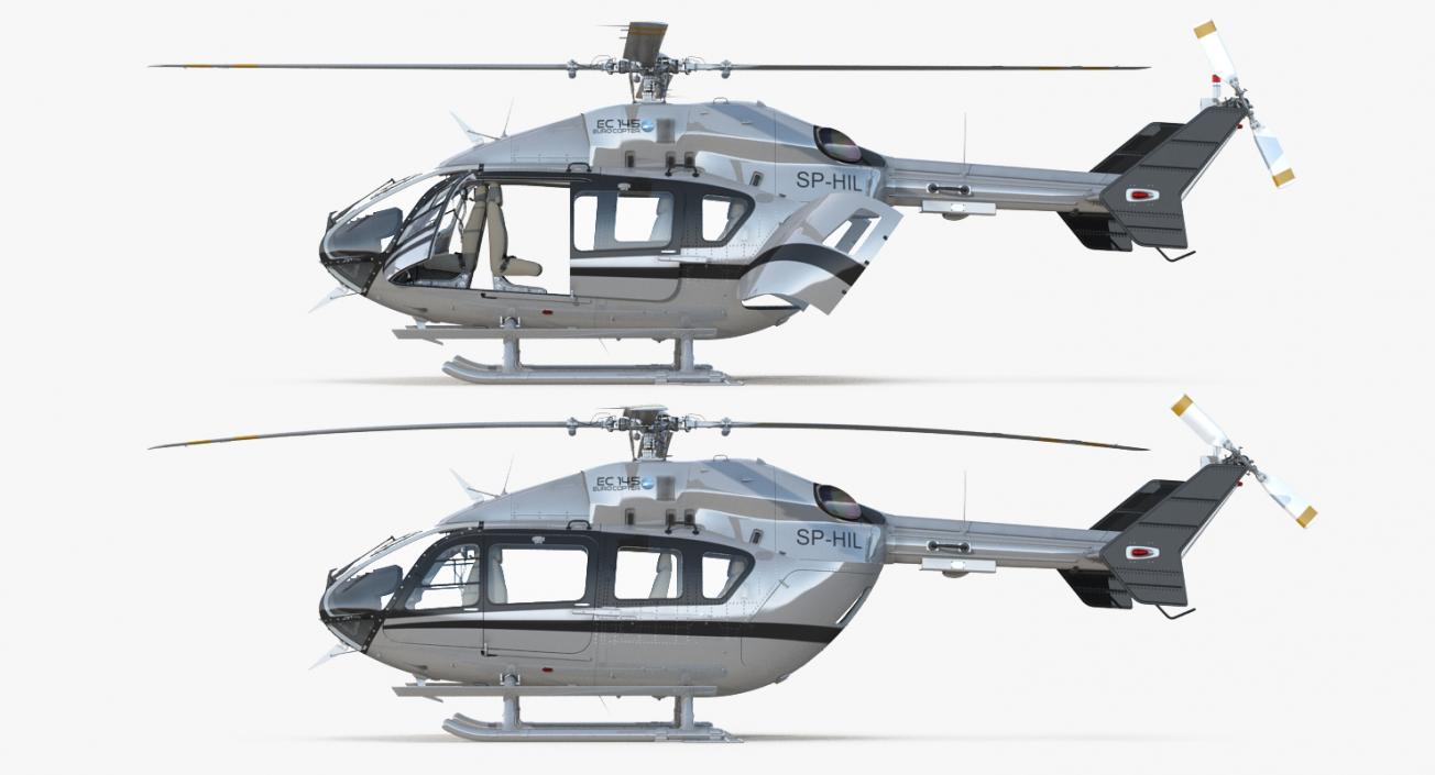 3D Rigged Civil Eurocopter Helicopters Collection