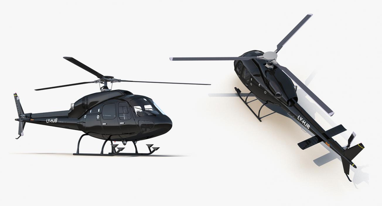 3D Rigged Civil Eurocopter Helicopters Collection