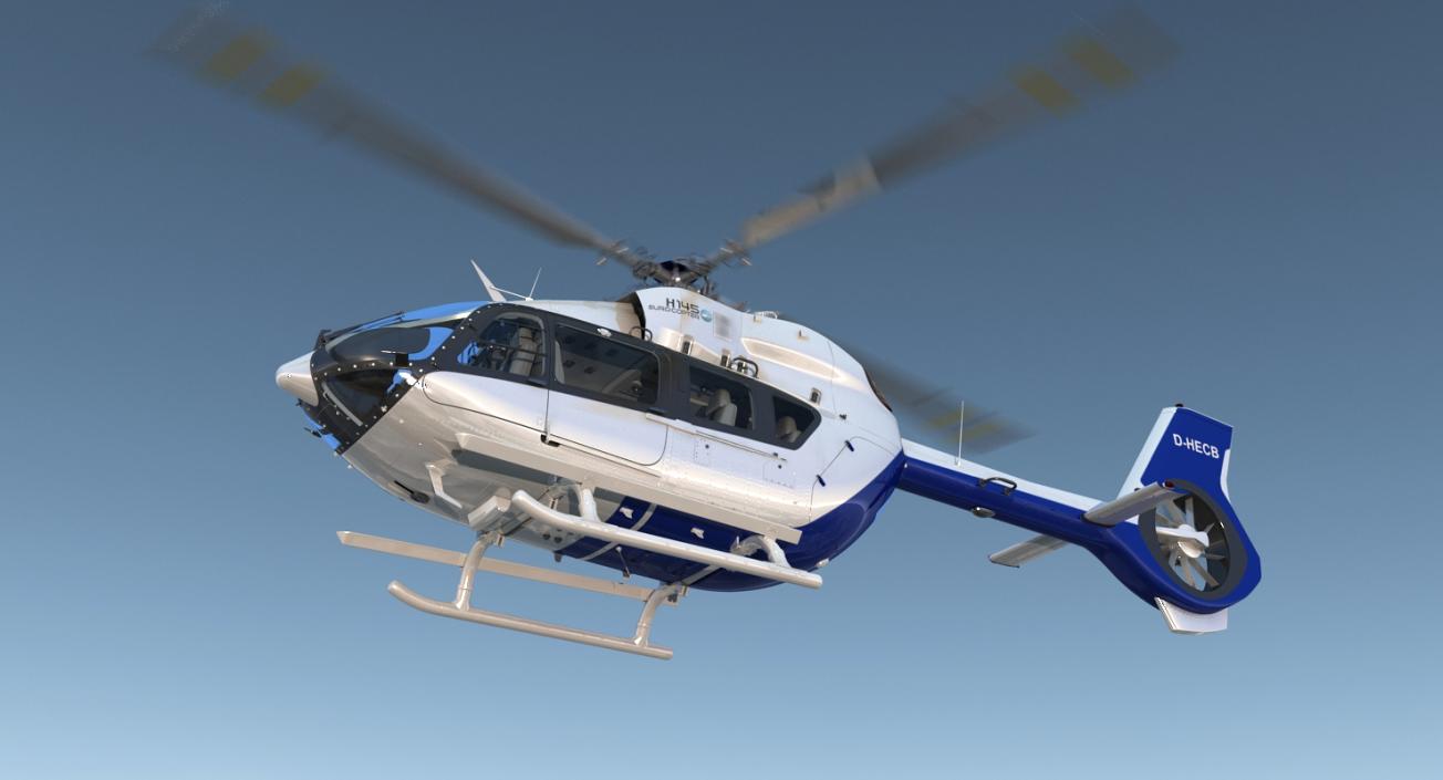 3D Rigged Civil Eurocopter Helicopters Collection