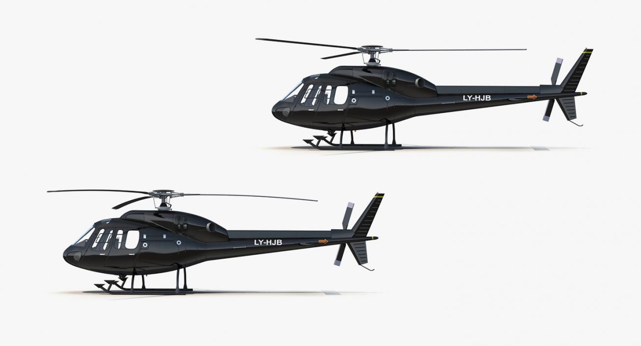 3D Rigged Civil Eurocopter Helicopters Collection