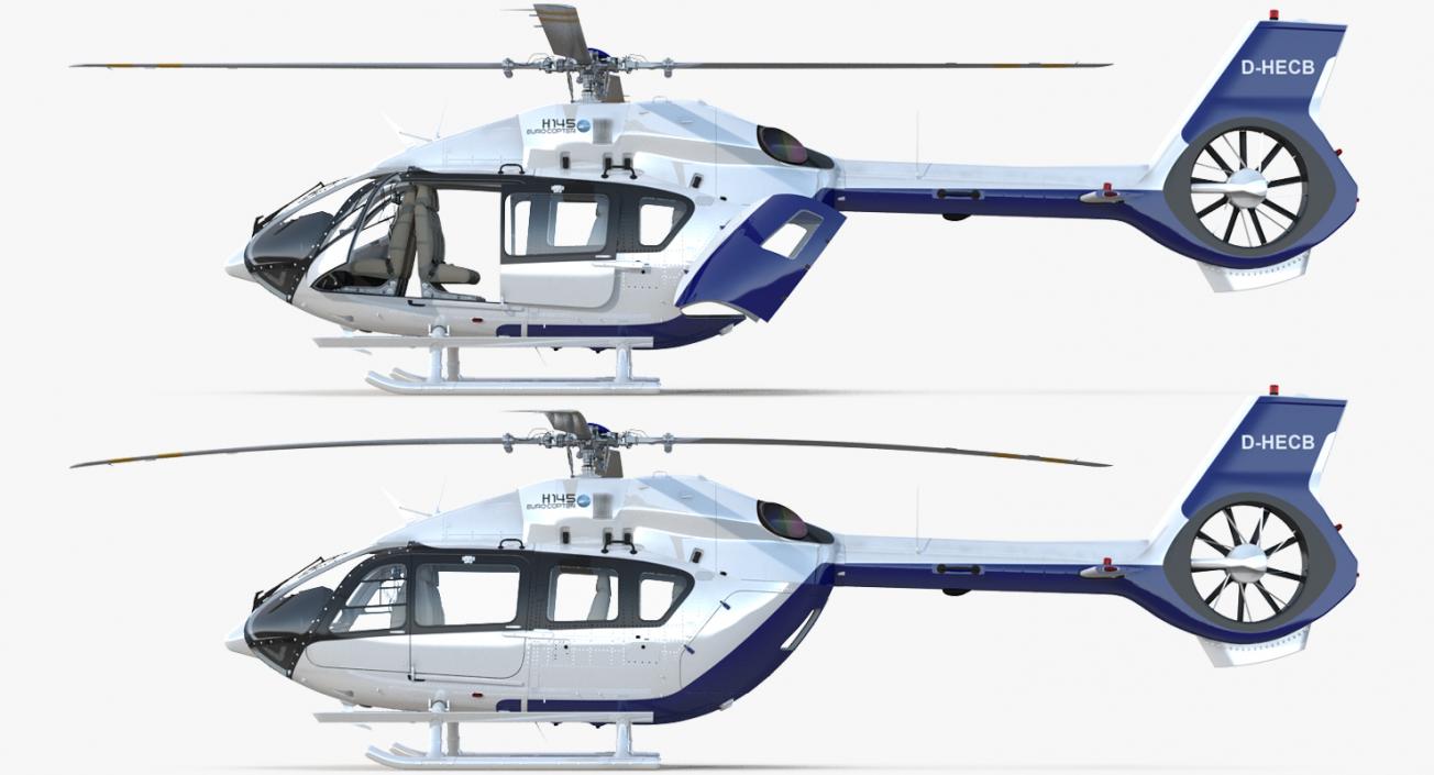 3D Rigged Civil Eurocopter Helicopters Collection