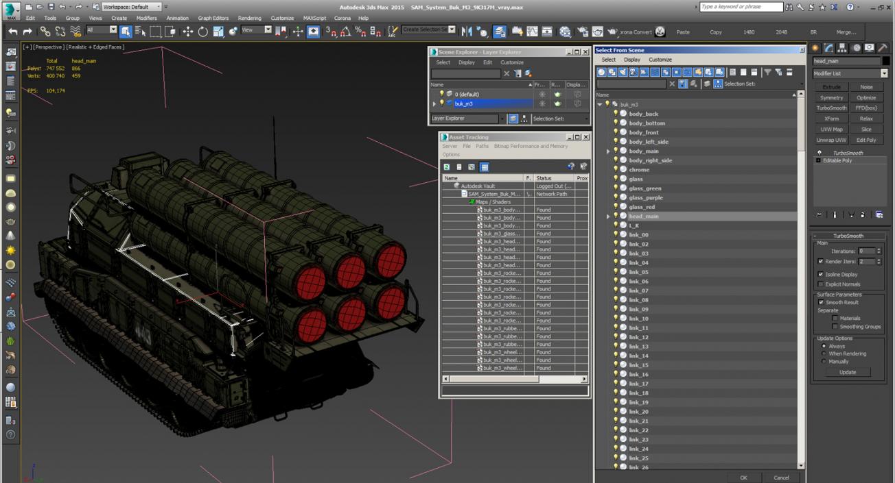 SAM System Buk M3 9K317M 3D model