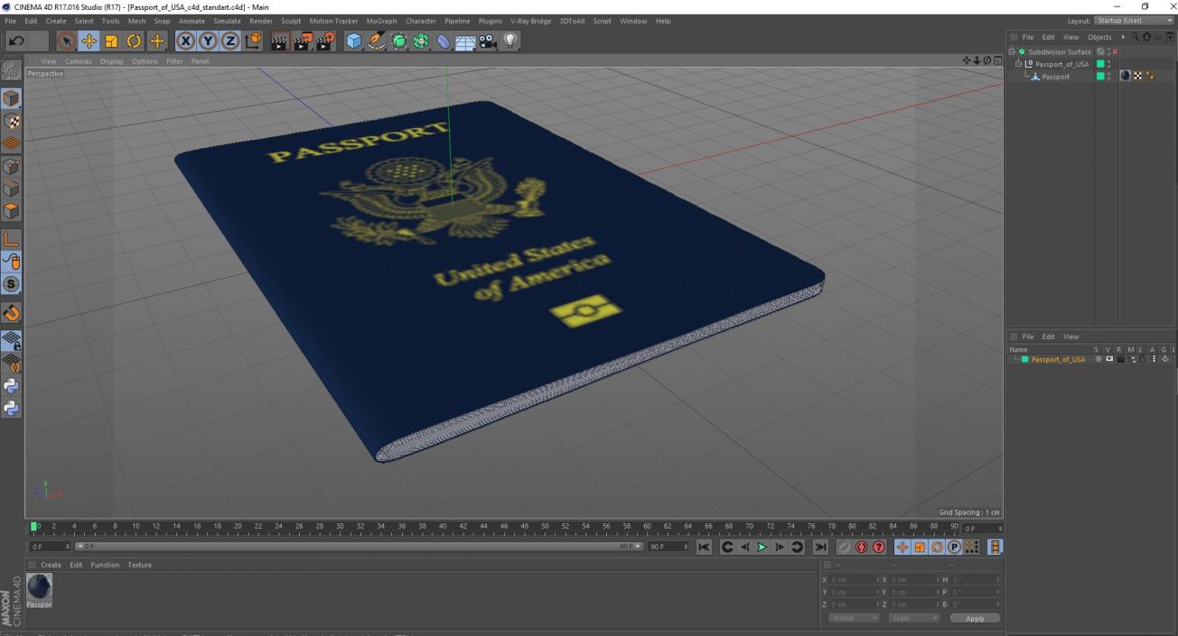 Passport of USA 2 3D