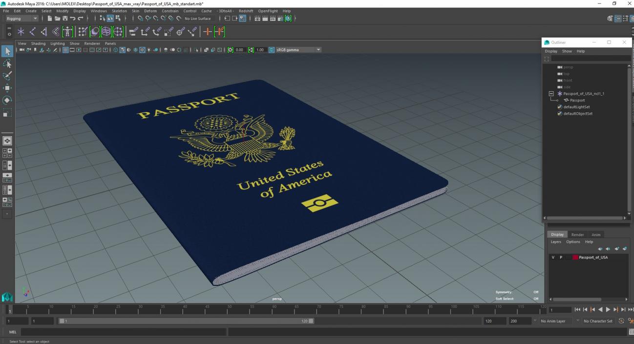 Passport of USA 2 3D