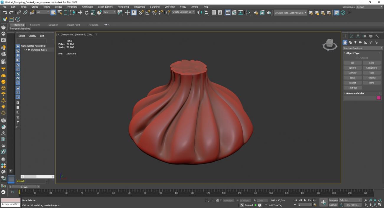 Khinkali Dumpling Cooked for 3D Print 3D