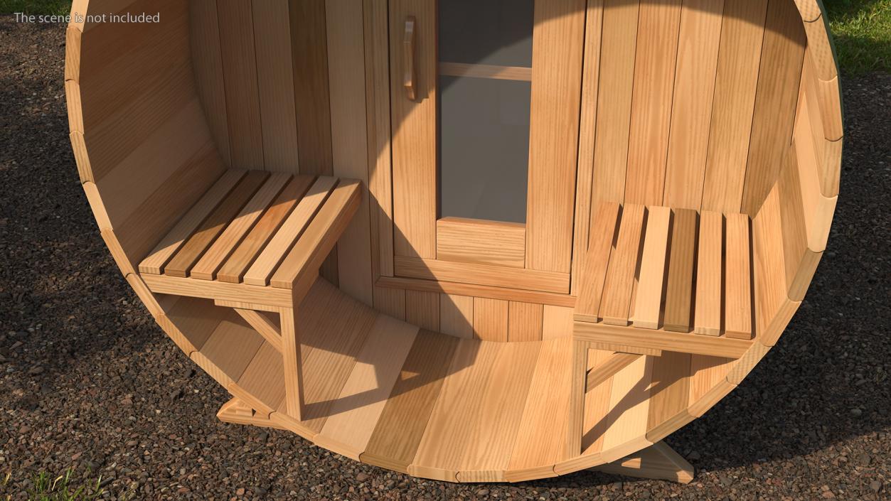 Red Cedar Barrel Sauna 3D