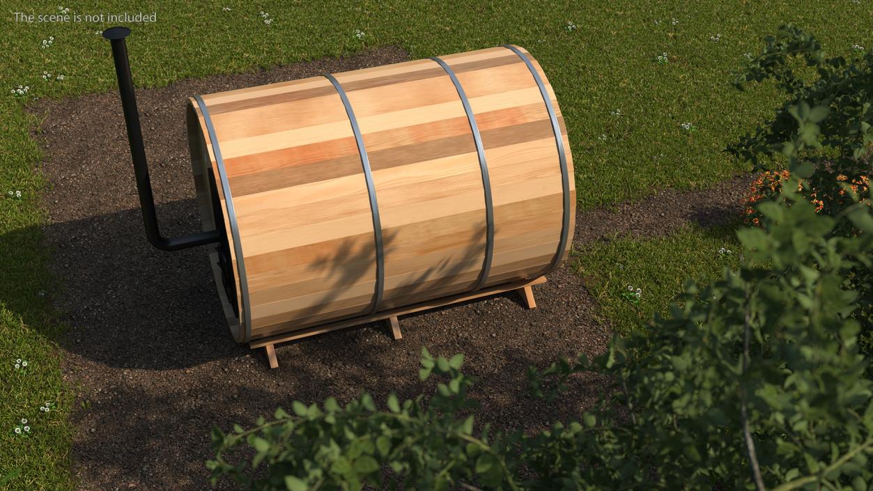 Red Cedar Barrel Sauna 3D