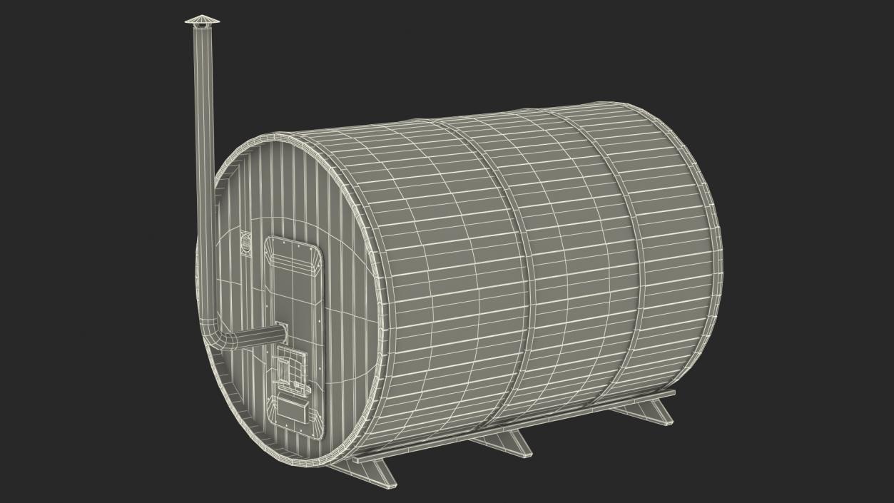 Red Cedar Barrel Sauna 3D