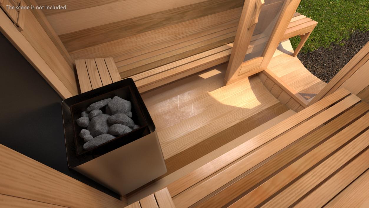 Red Cedar Barrel Sauna 3D