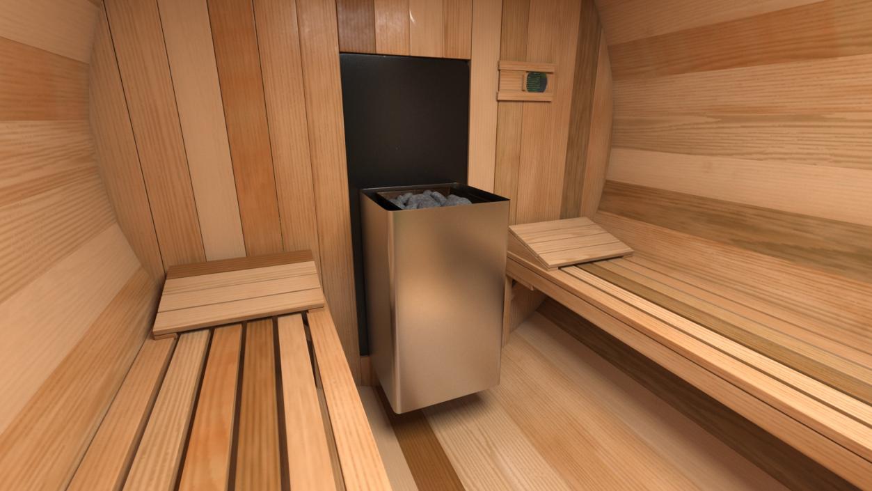 Red Cedar Barrel Sauna 3D