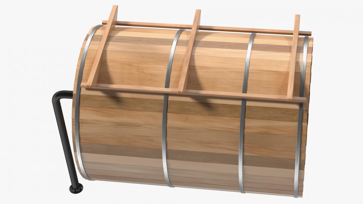 Red Cedar Barrel Sauna 3D