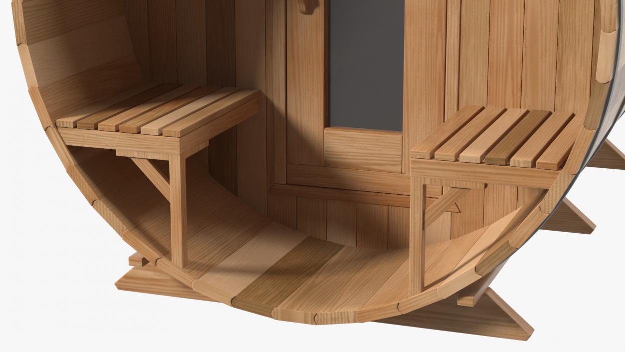 Red Cedar Barrel Sauna 3D