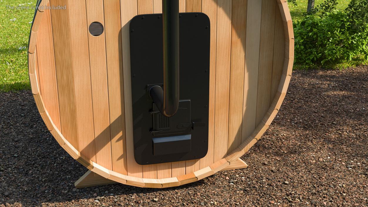 Red Cedar Barrel Sauna 3D