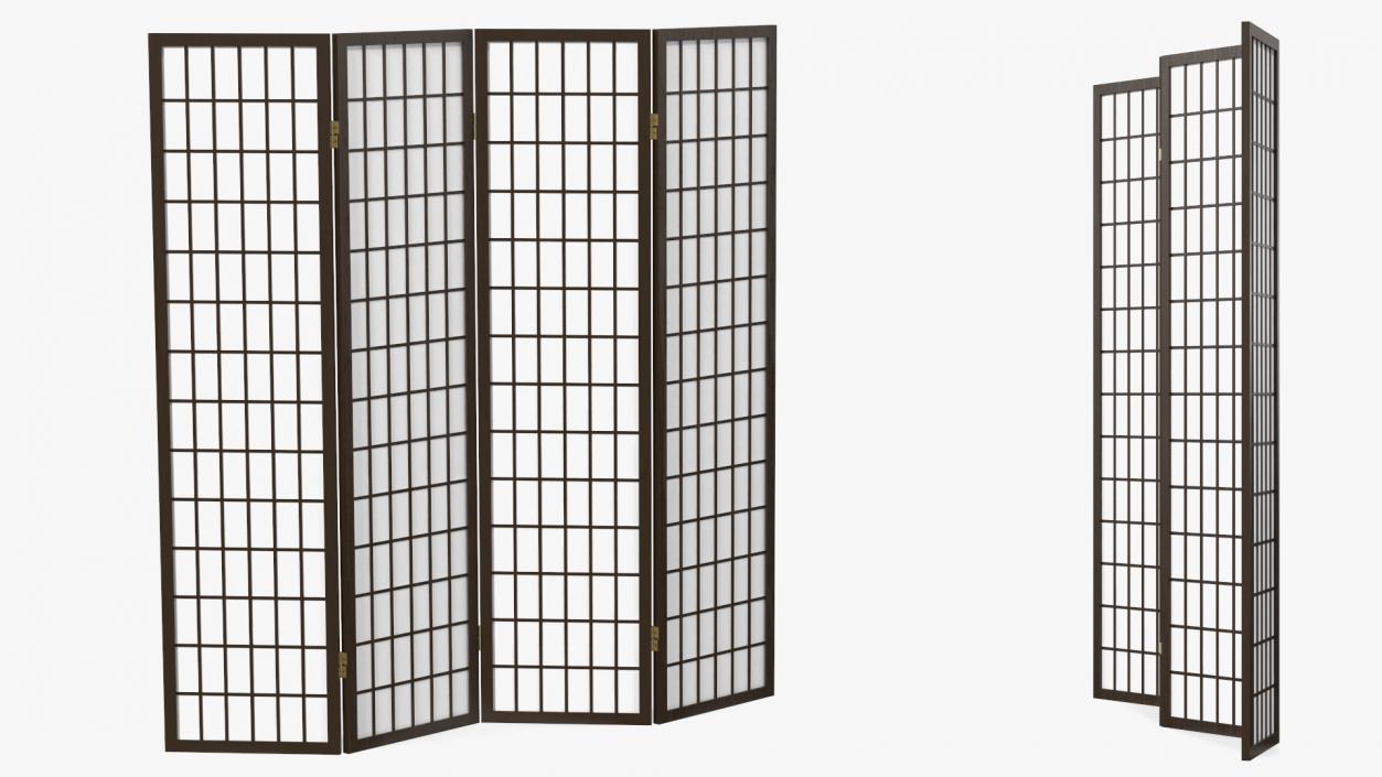 3D model Four Panel Folding Screen