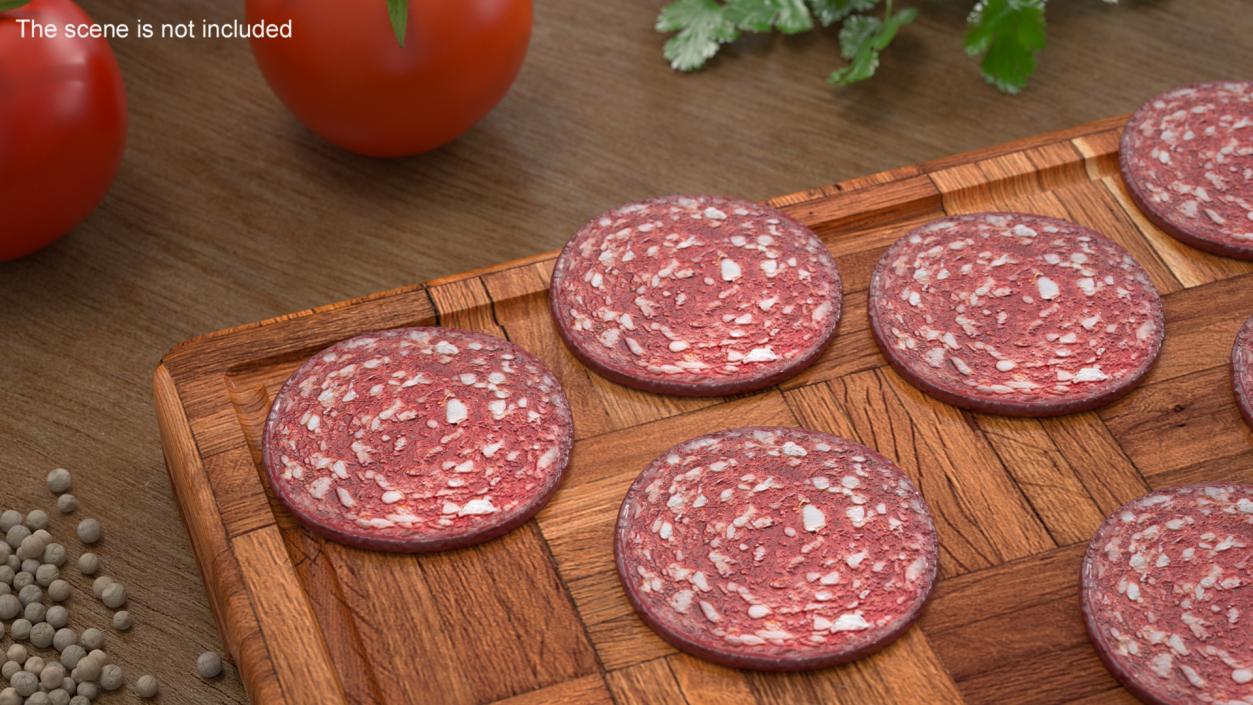 Slice Uncooked Smoked Sausage 3D model