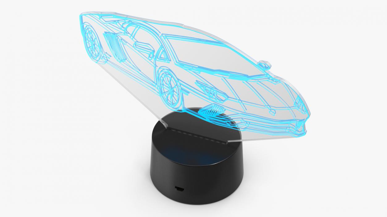 3D model Acrylic Hologram Lamp Car Blue