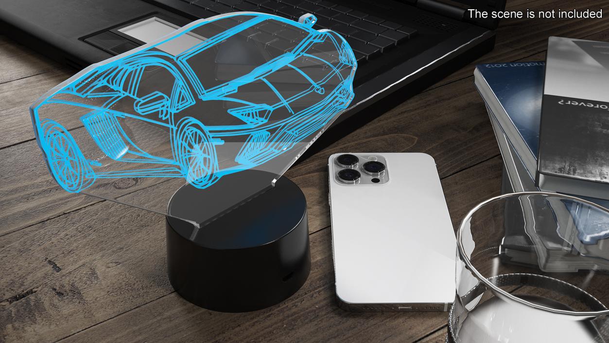 3D model Acrylic Hologram Lamp Car Blue