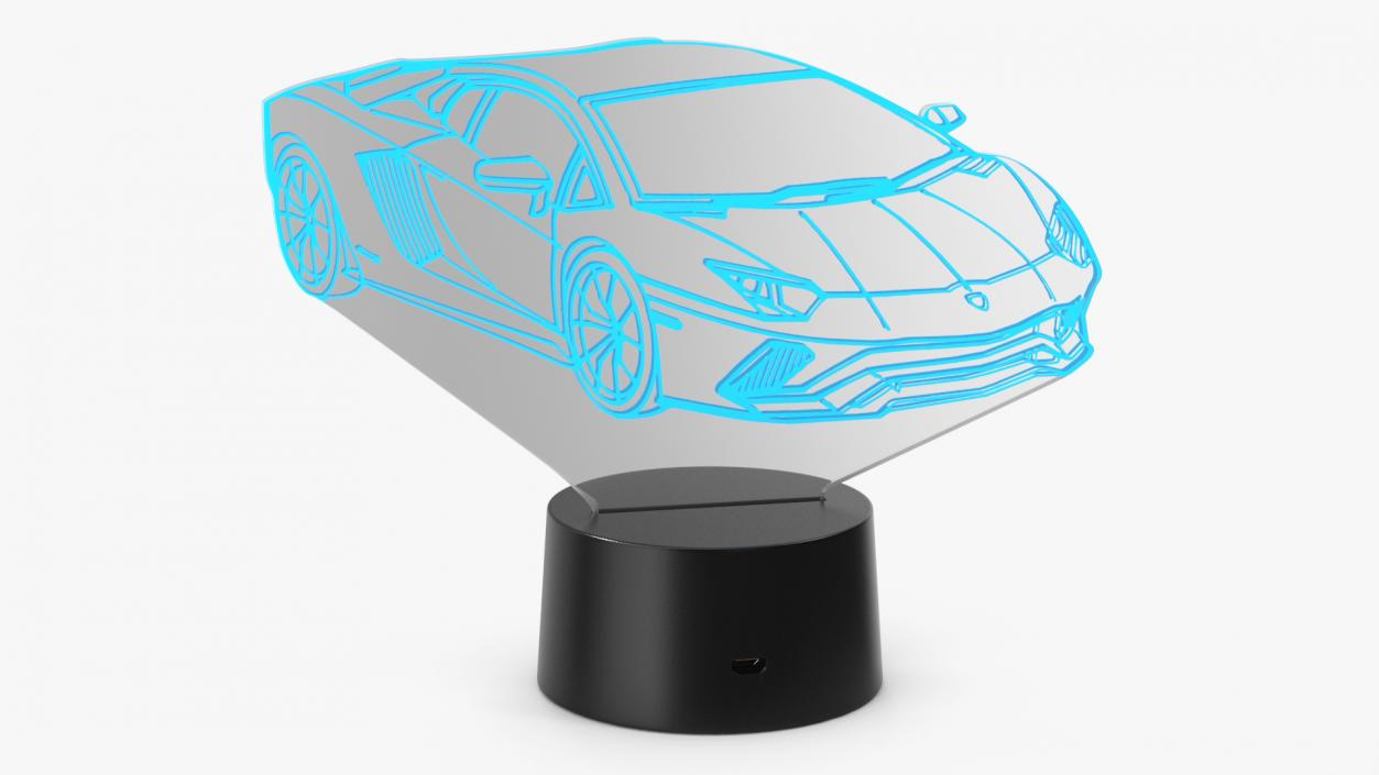 3D model Acrylic Hologram Lamp Car Blue