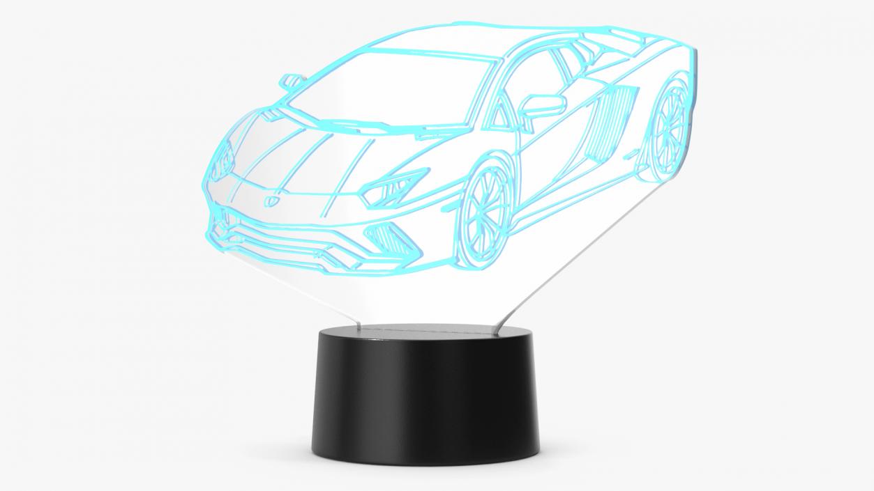 3D model Acrylic Hologram Lamp Car Blue