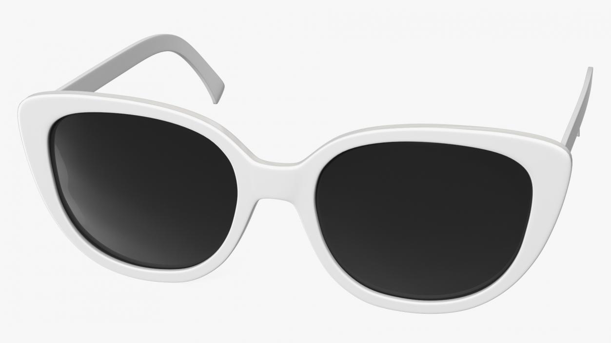 3D Cat Eye Glasses White