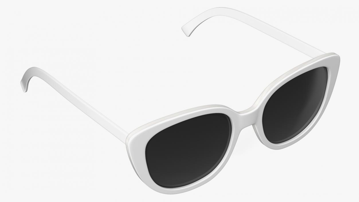 3D Cat Eye Glasses White