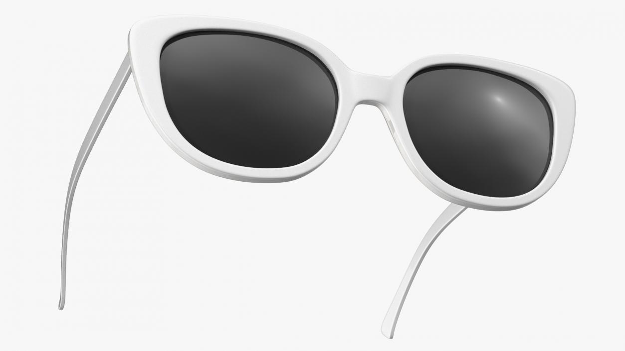 3D Cat Eye Glasses White