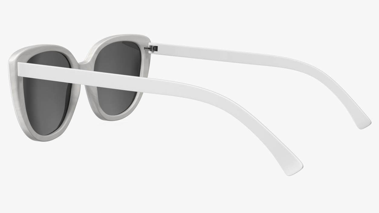 3D Cat Eye Glasses White